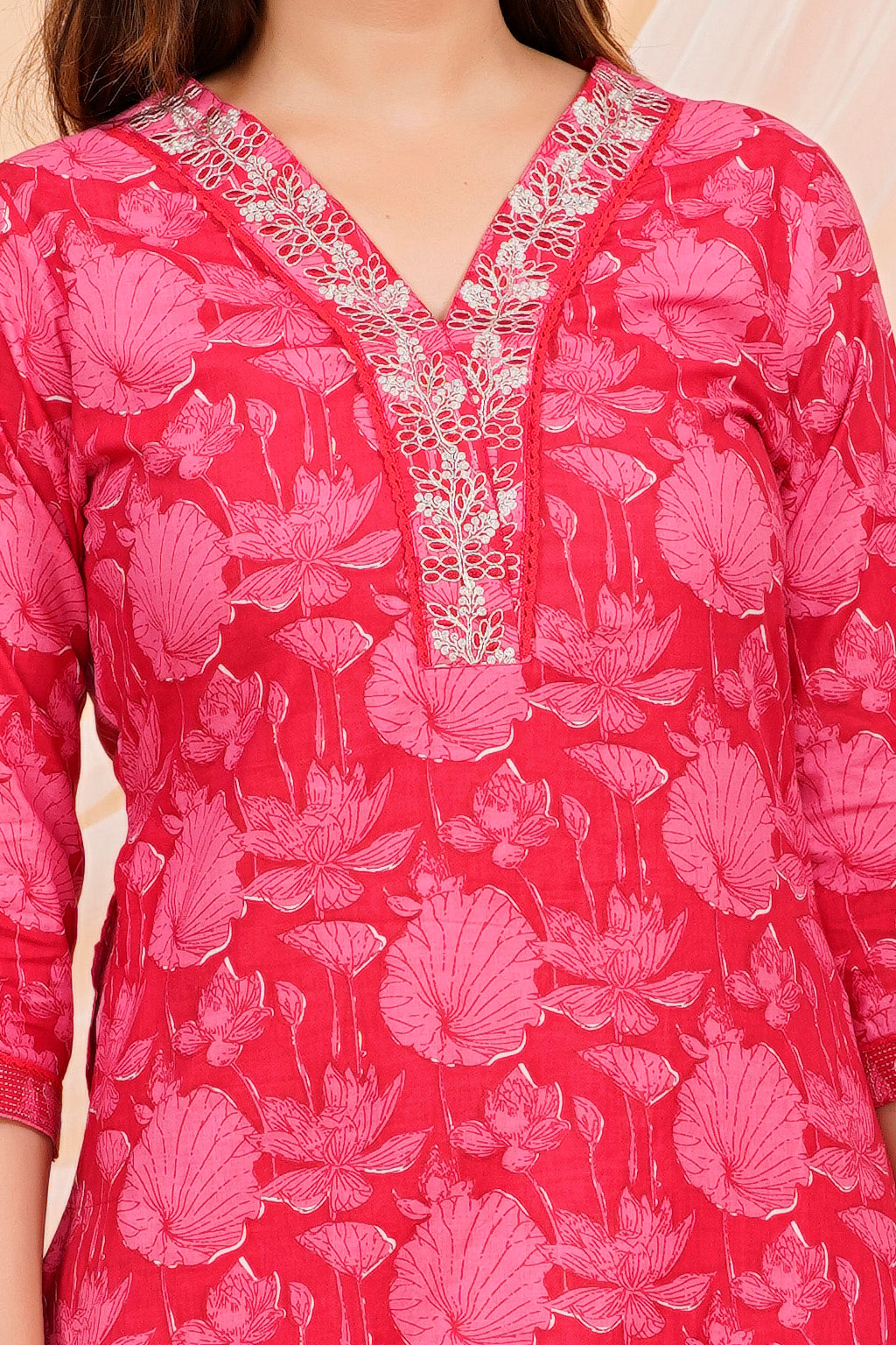Red Vibrante kurtie Set