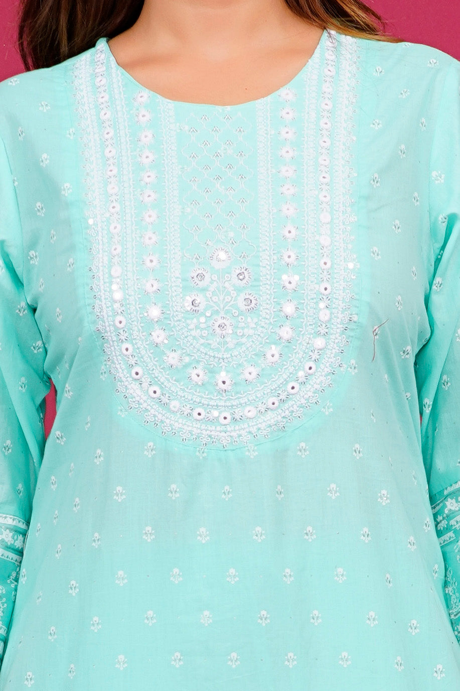 Sea green kurta Set