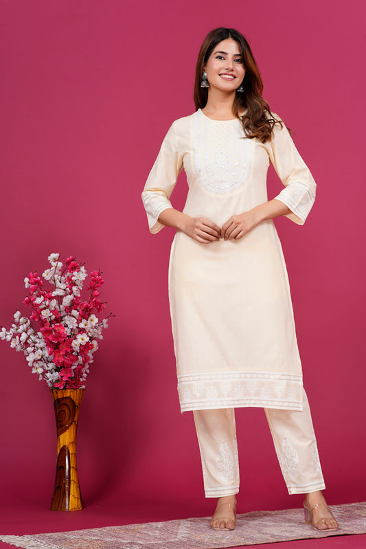 Beige Kurta Set