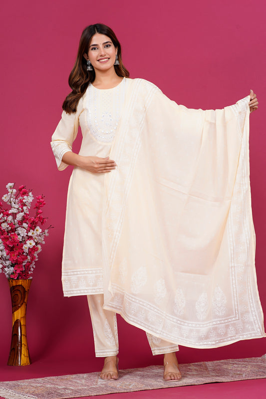 Beige Kurta Set